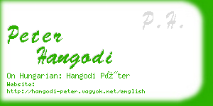 peter hangodi business card